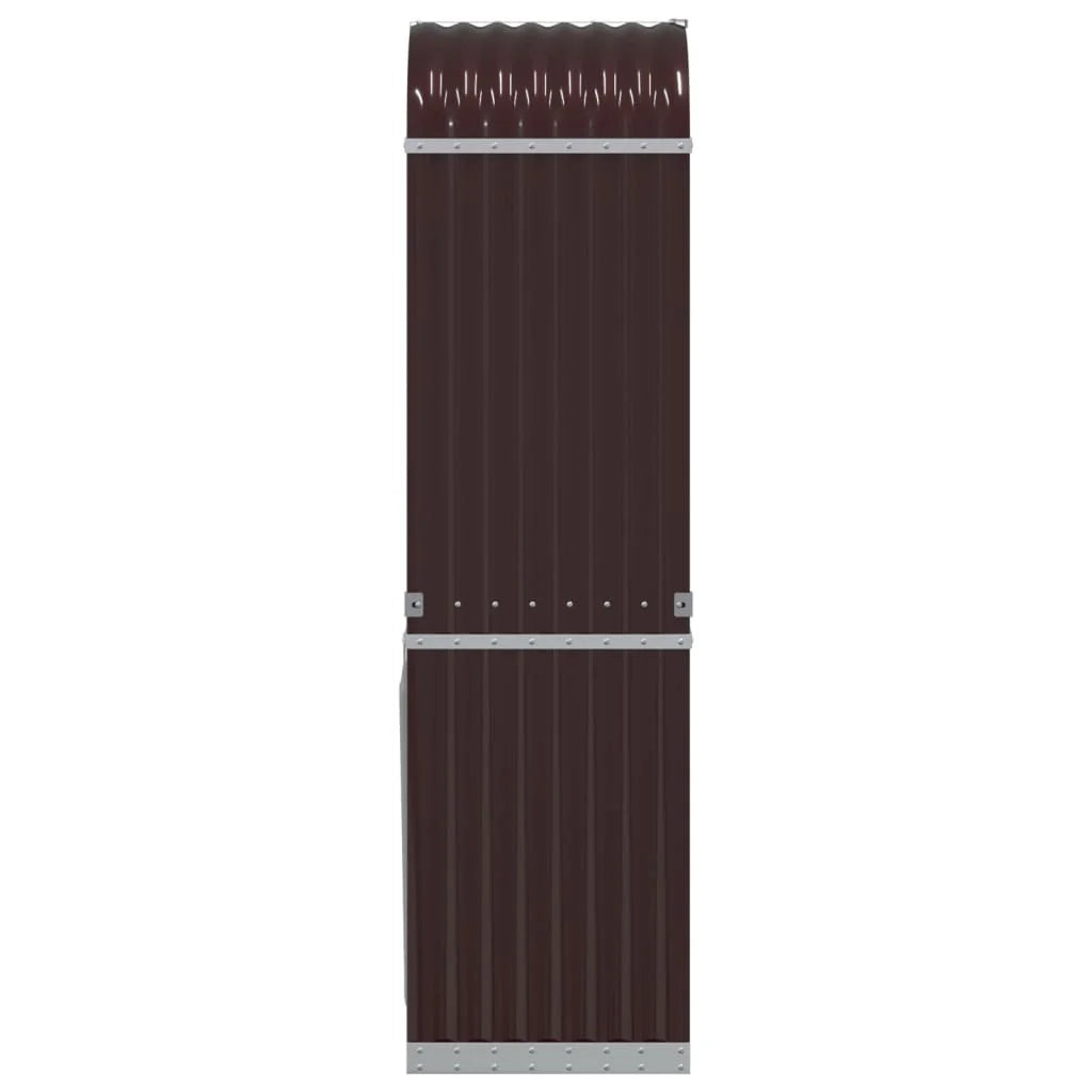 Portalegna 40 x 45 x 170 cm acciaio zincato marrone 02_0043781