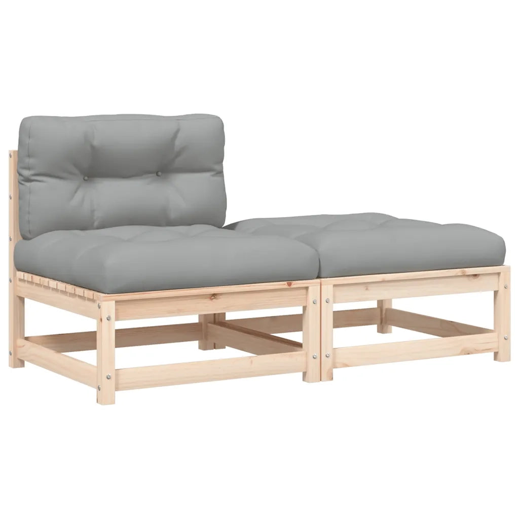 Divano da Giardino Senza Braccioli con Cuscini e Poggiapiedi-Sofa da Giardino-Divano da esterno 999165