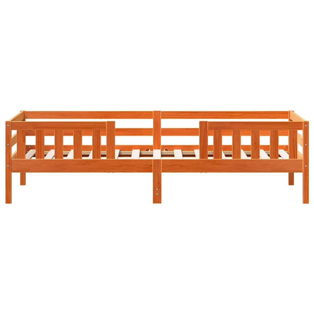 Letto senza Materasso Marrone Cera 75x190 cm in Legno di Pino