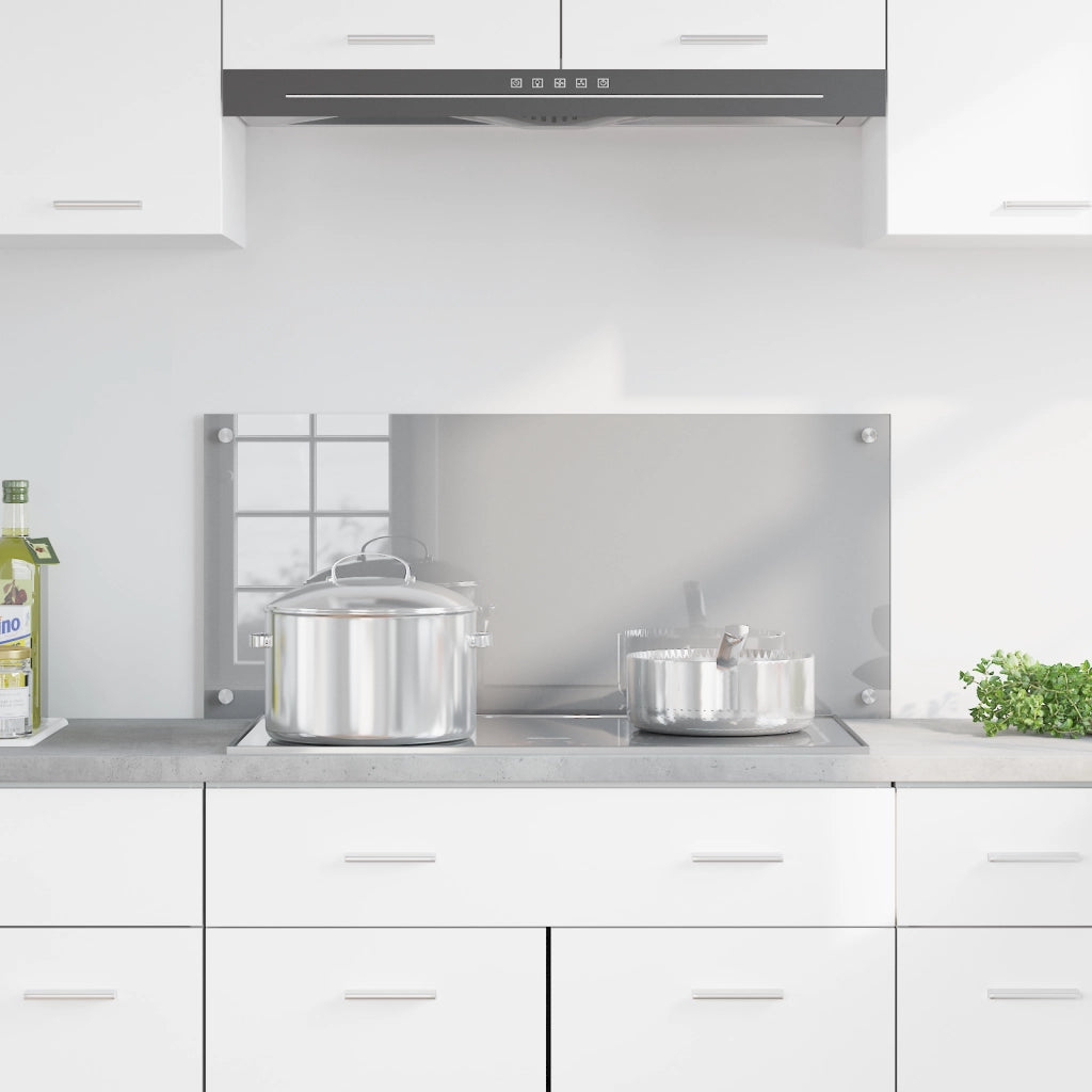 Schienale Cucina  Grigio Chiaro 90x40x0,6 cm in Vetro Temperato