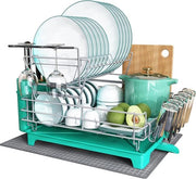Aria di Drenaggio 2 Livelli - Aria di Drenaggio in Acciaio Inossidabile con Serbatoio di Lascito e Flessibile Drenaggio, Aria di Drenaggio con Supporto per Lame e Supporto per Calici da Vino, Modello 2 Livelli