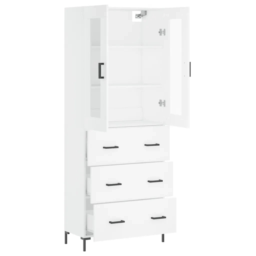 Credenza Bianca 69,5x34x180 cm in Legno Multistrato 3198401