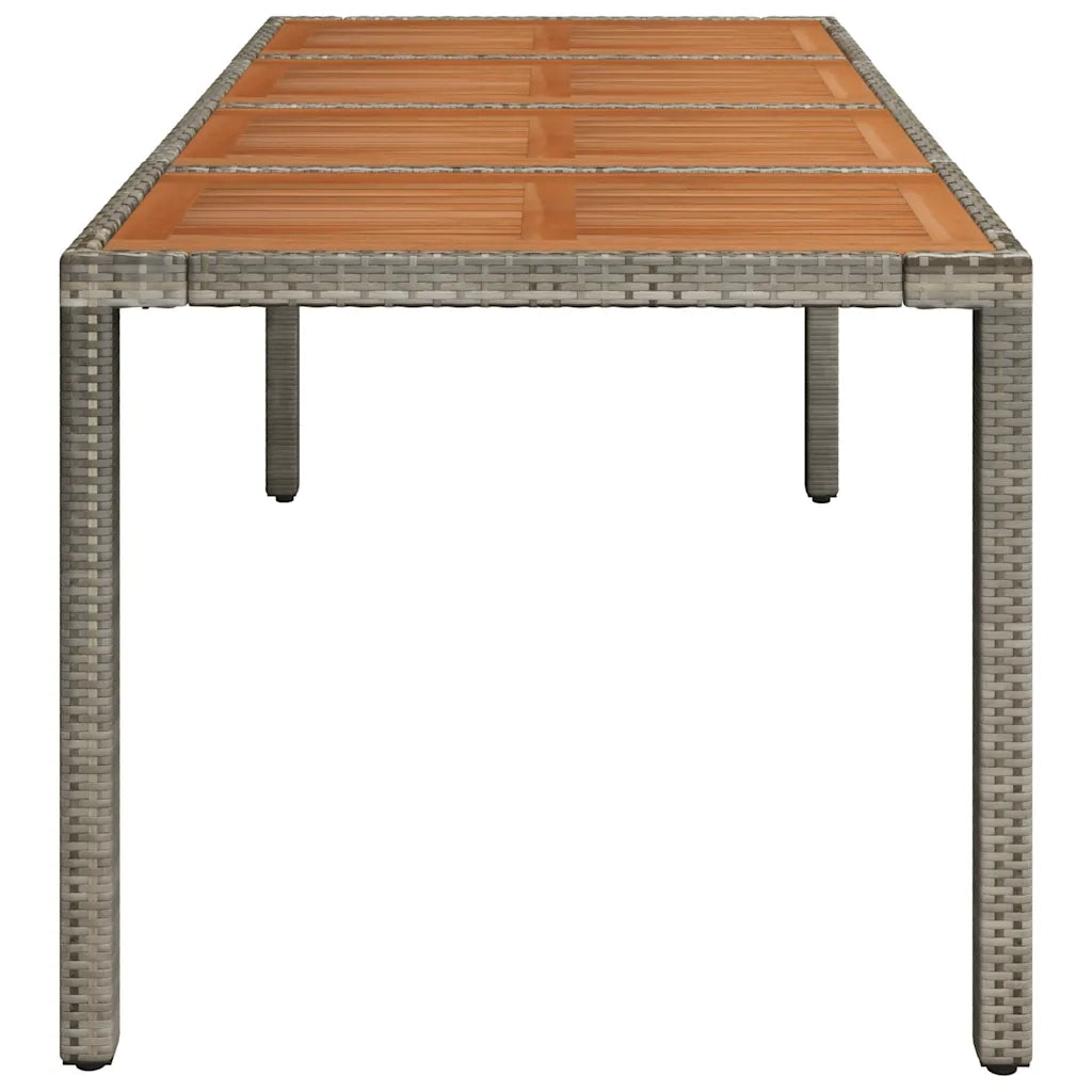 Tavolo da Giardino Piano in Legno Grigio 190x90x75cm Polyrattan 319906