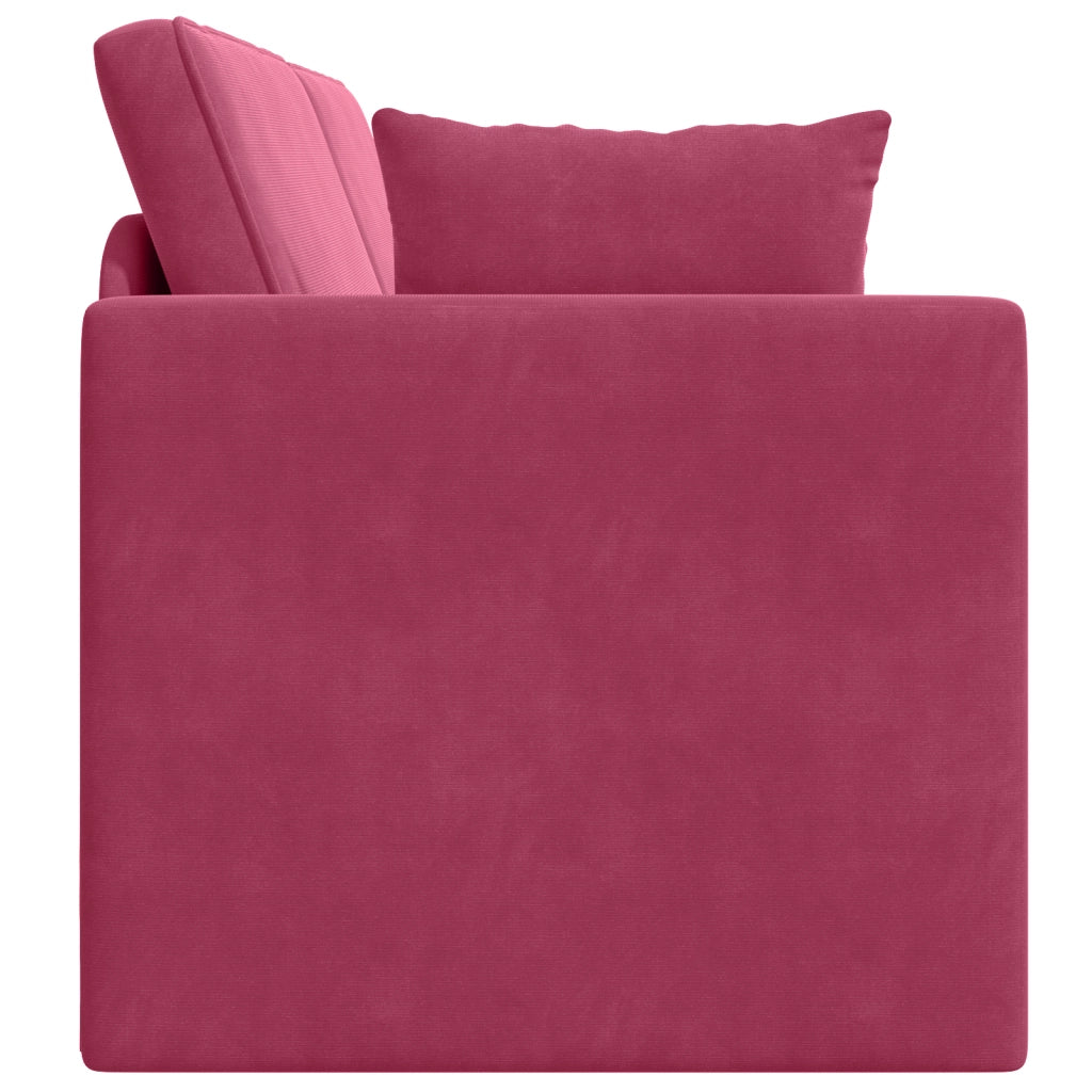 Divano Letto a Terra 2-in-1 Rosso Vino 213x144x60 cm Velluto