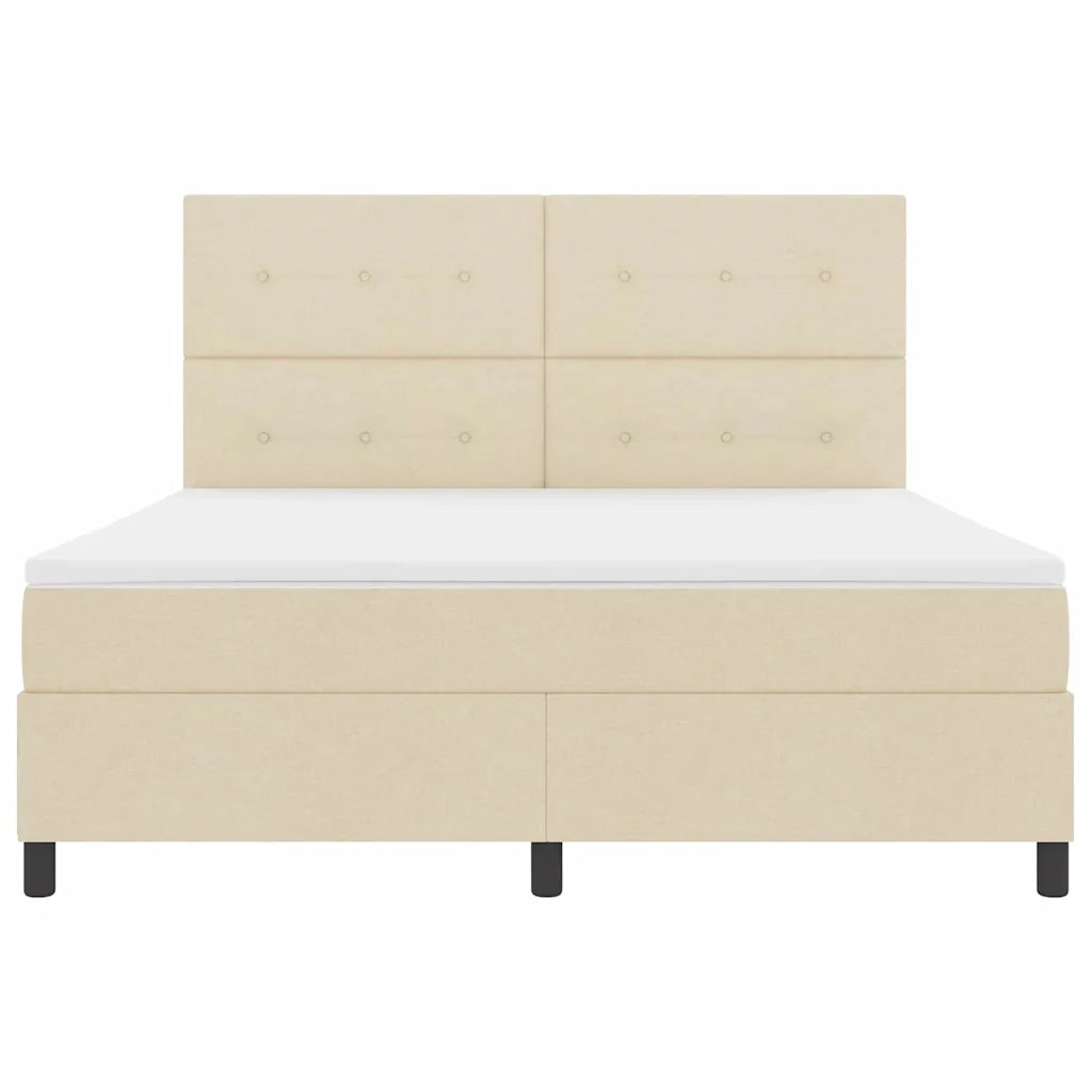 Letto a molle con materasso Crema 180 x 200 cm Tessuto 3339411