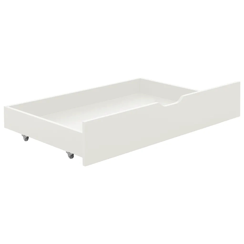 Giroletto con 2 Cassetti-Struttura Letto con contenitore Bianco in Legno di Pino 90x200 cm