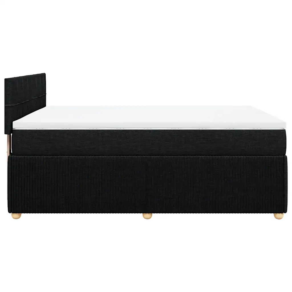 Giroletto a Molle con Materasso Nero 160x200 cm in Tessuto