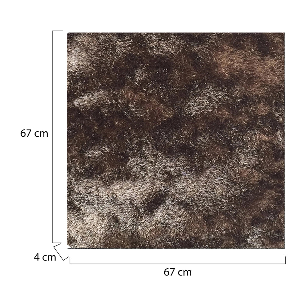 Lavaba, Tappeto Altezza Pelo 35 mm 100% Poliestere, 67x67 cm Bronzo