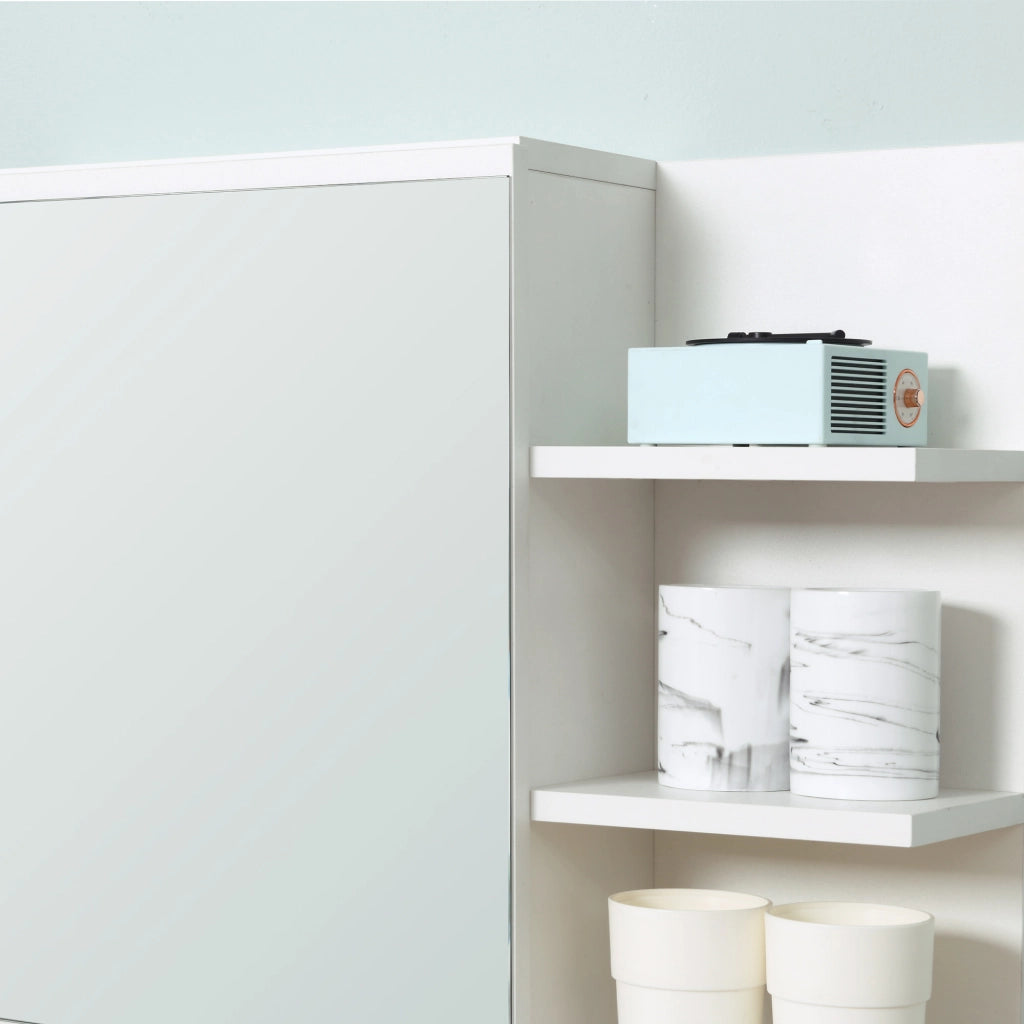 Mobile Bagno con Specchio e Ripiani ¨C zephmum ¨C Bianco 60x18x50 cm