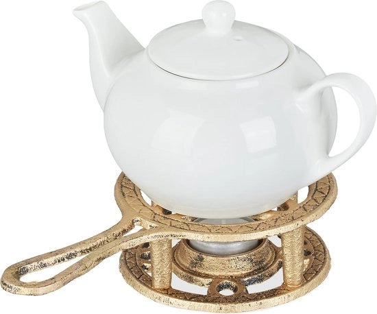 Sostegno per Tazza da Tè - Termos per Tè in Ottone con Progetto Rustico e Manico