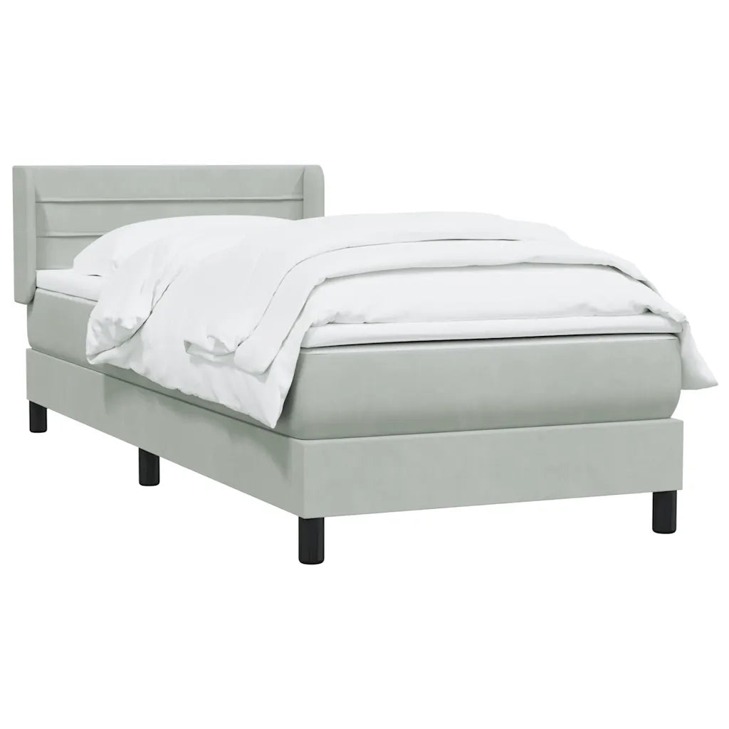 Giroletto a Molle con Materasso Grigio Chiaro 80x210 cm Velluto 3318177