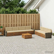 Set di divani da esterno 8 pcs Naturale e Beige 79 x 79 x 37 cm 3383131
