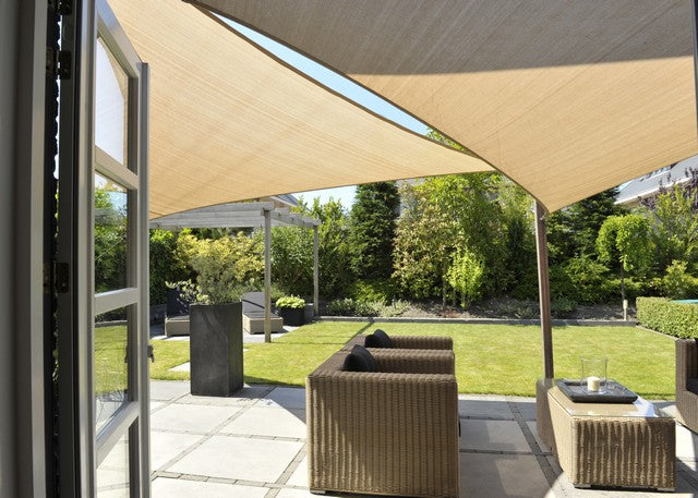 AIO FACTORY Vela ombreggiante impermeabile 3x3x3m Beige - Soluzione per ombrelloni da giardino