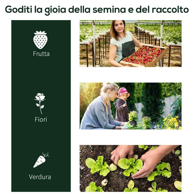 SERRA DA GIARDINO CON PORTE ANTERIORI A CERNIERA IN ACCIAIO E PVC 250 X100X80 CM