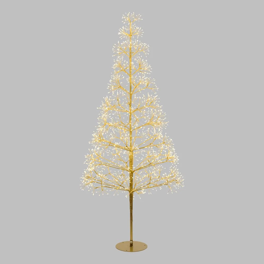 Albero Champagne h 1,5 m con 1500 microled o h 1,8 m con 2100 microled bianco caldo e bianco freddo, uso interno - 1.5.