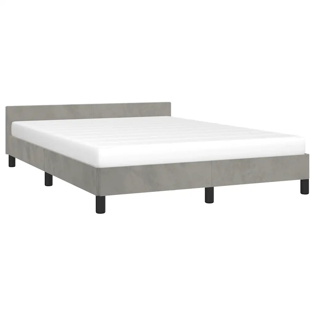 Giroletto senza Materasso-Struttura Letto Grigio Chiaro 140x190 cm Velluto 922402