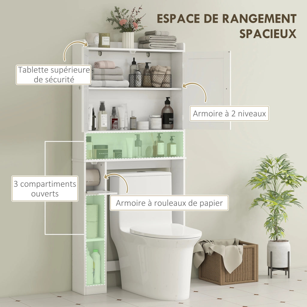 Mobile Bagno 2 Ante 80x19.5x170cm ¨C zephmum ¨C Bianco