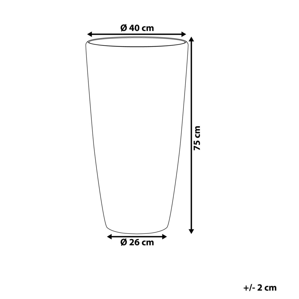 Vaso da Fiori alto nero con Fibra di Vetro 40 x 40 x 75 cm Lucido rotondo alto 40 cm