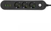 Adattatore di corrente, adattatore USB da viaggio, presa di corrente, presa, cavo di estensione da 5 metri con porta di ricarica USB, design semplice