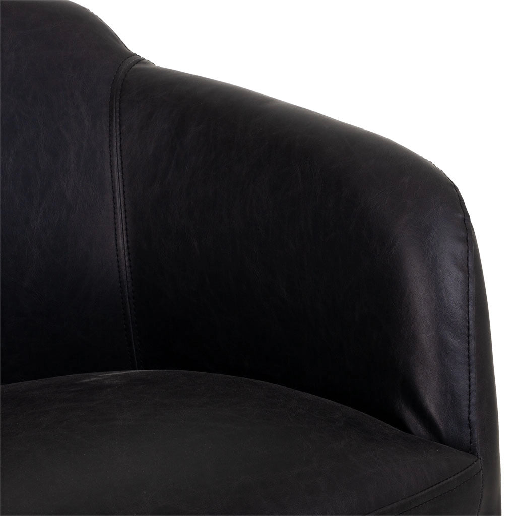 Poltrona in legno imbottita nera 62x60x82h