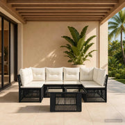 Set Divano da Giardino 7 pz Nero polyrattan 3436438