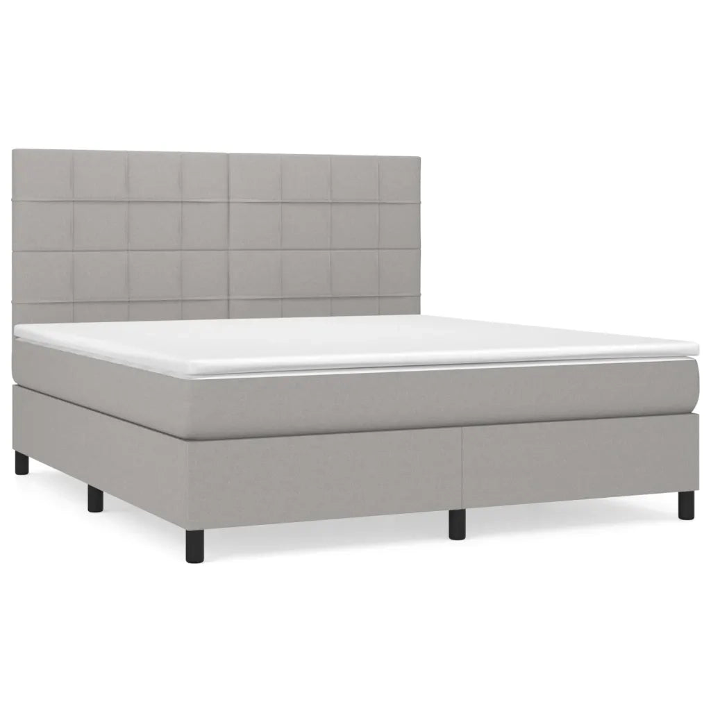 Giroletto a Molle con Materasso Grigio Chiaro180x200 cm Tessutocod mxl 99714