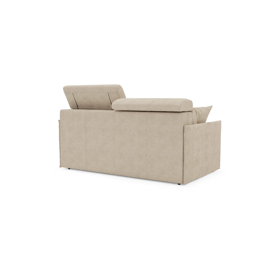 Miryam Divano letto con poggiatesta reclinabili e comfort maxi - design compatto in morbido tessuto smacchiabile T31 169 cm beige