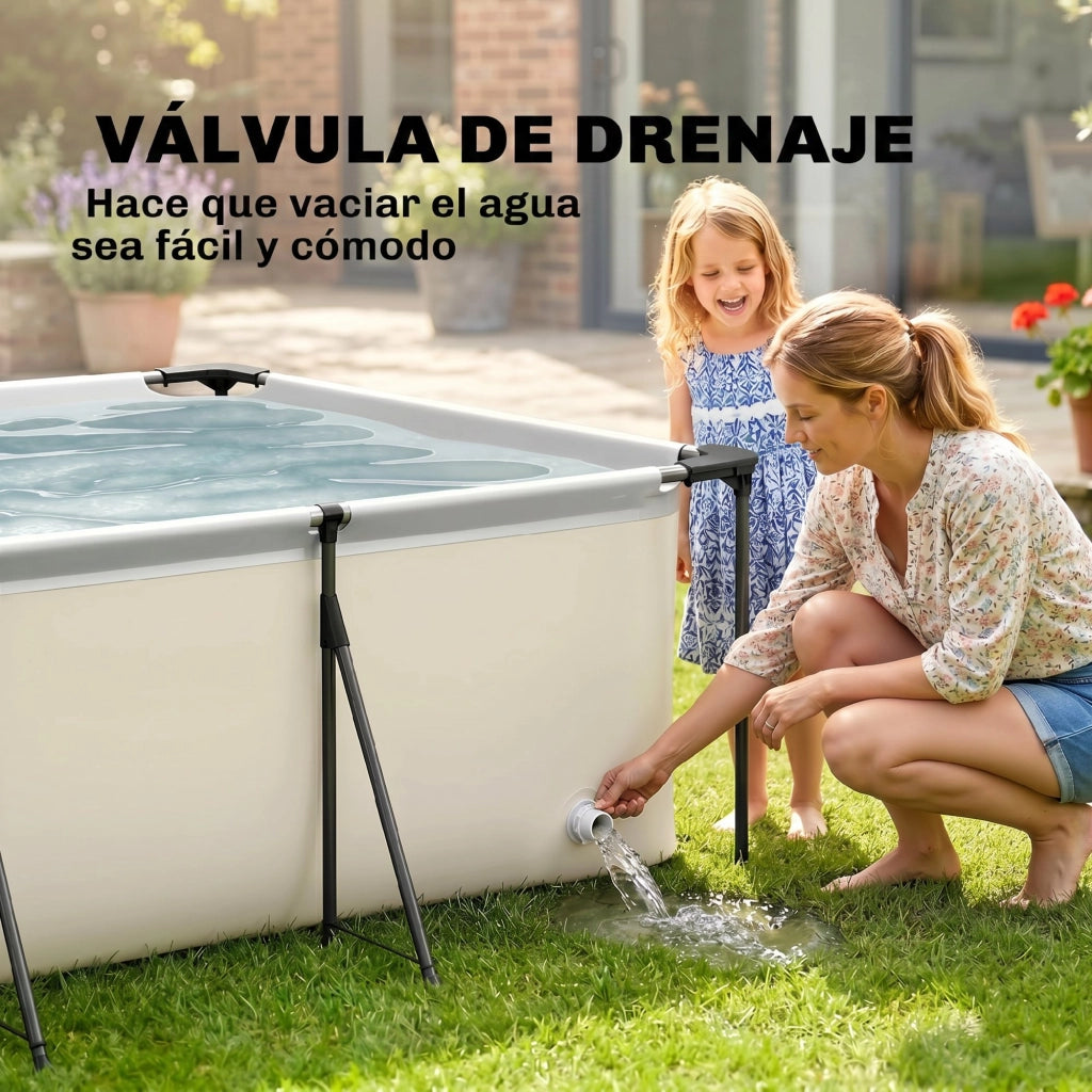 Piscina Desmontabile Tubolare ¨C zephmum ¨C 394.5x208.3x80.5 cm Grigio