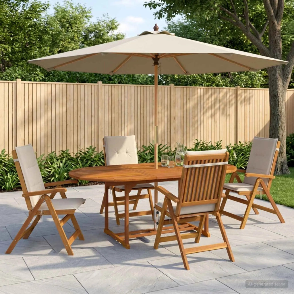 Set da pranzo da giardino 5 pezzi Naturale 3434482
