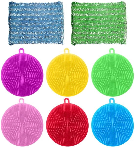 Set di asciugamani in silicone da cucina da 6 pezzi - asciugamani da cucina - asciugamani da spugna - asciugamani per la pulizia - duraturi - igienici - asciugamani per la pulizia