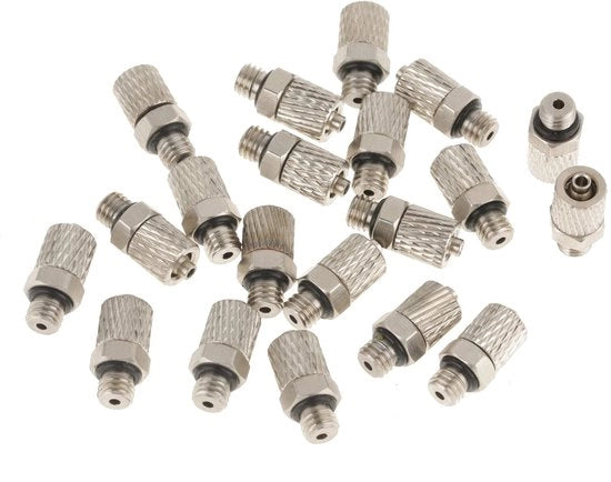 Connettori pneumatici 20 pezzi - M5 4 mm - Connettore pneumatico rapido - Connettori di alta qualità - Duratura - Resistenza a 0-1,6 MPa - Connettori pneumatici
