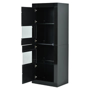 Vetrina con 2 ante; 3 ripiani regolabili e illuminazione LED per soggiorno 61x42x162 cm