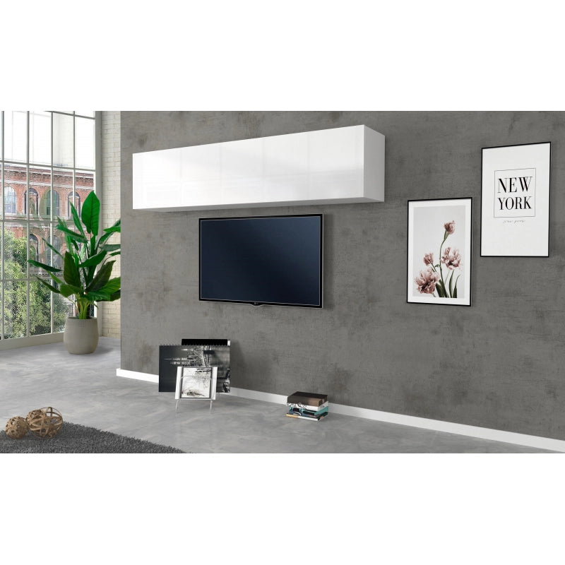 Pensile Maruska – 1 anta a ribalta – 180x40x30 – Bianco Lucido