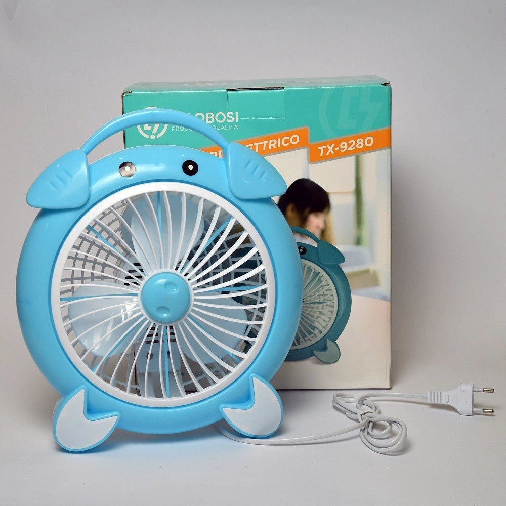 Trade Shop - Ventilatore Elettrico 30 Watt 3 Ventole Silenzioso Da Tavolo Colorato Tx-9280 -