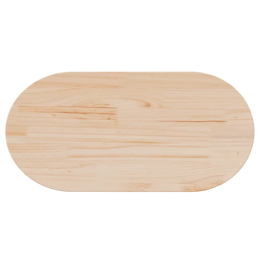 Piano Tavolo 90x45x2,5 cm in Legno Massello di Pino Ovale