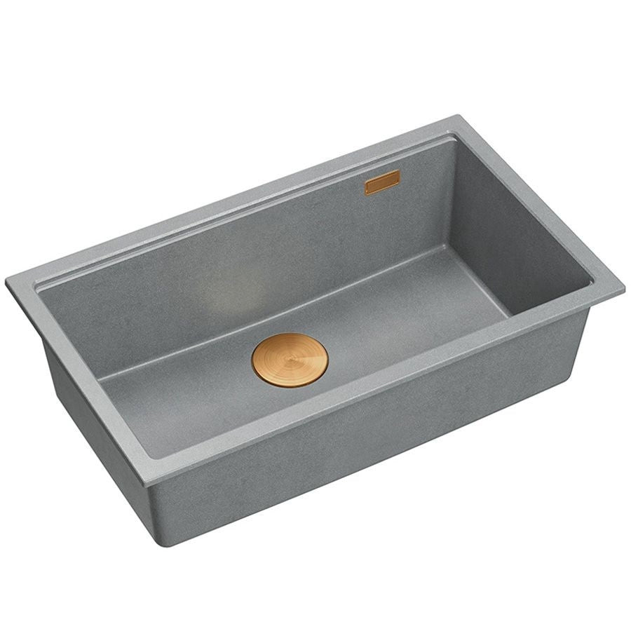 Lavello In Granito Logan 110 Grey Metallic Tappo acciaio