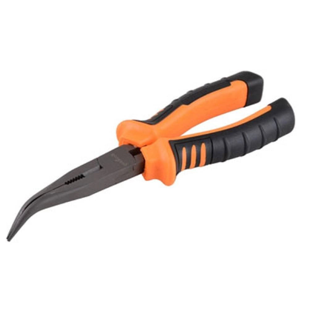 Trade Shop - Pinza A Becco Lungo Curvo 7" Pinze Becchi Lunghi Curvi Zigrinati 19 Cm -