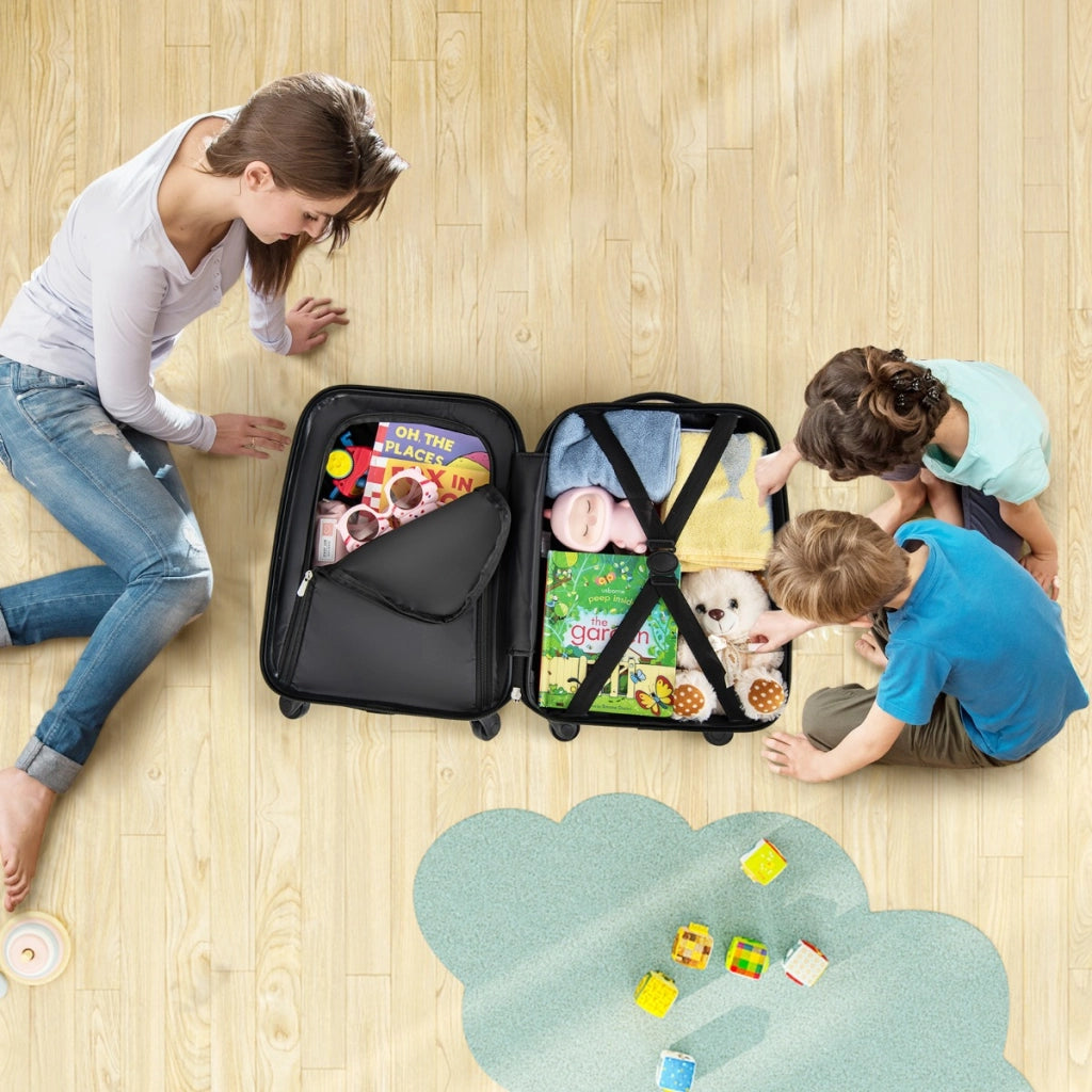 Set di bagagli a mano con ruote per ragazzi e ragazze, Set di valigie rotanti portatili e leggeri da viaggio Blu-Bagagli e borse