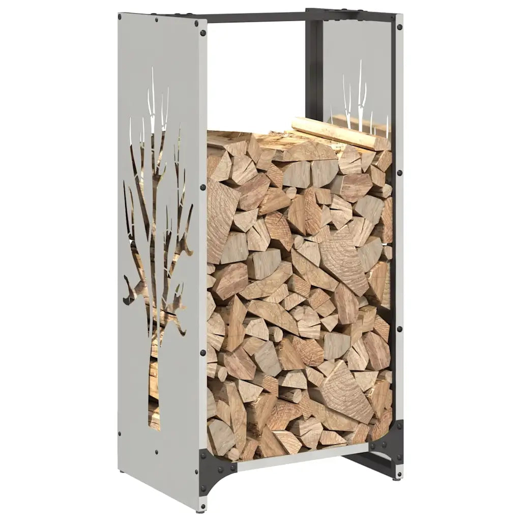 Rastrelliera per Legna da Ardere 40x30x80 cm in Acciaio Inox