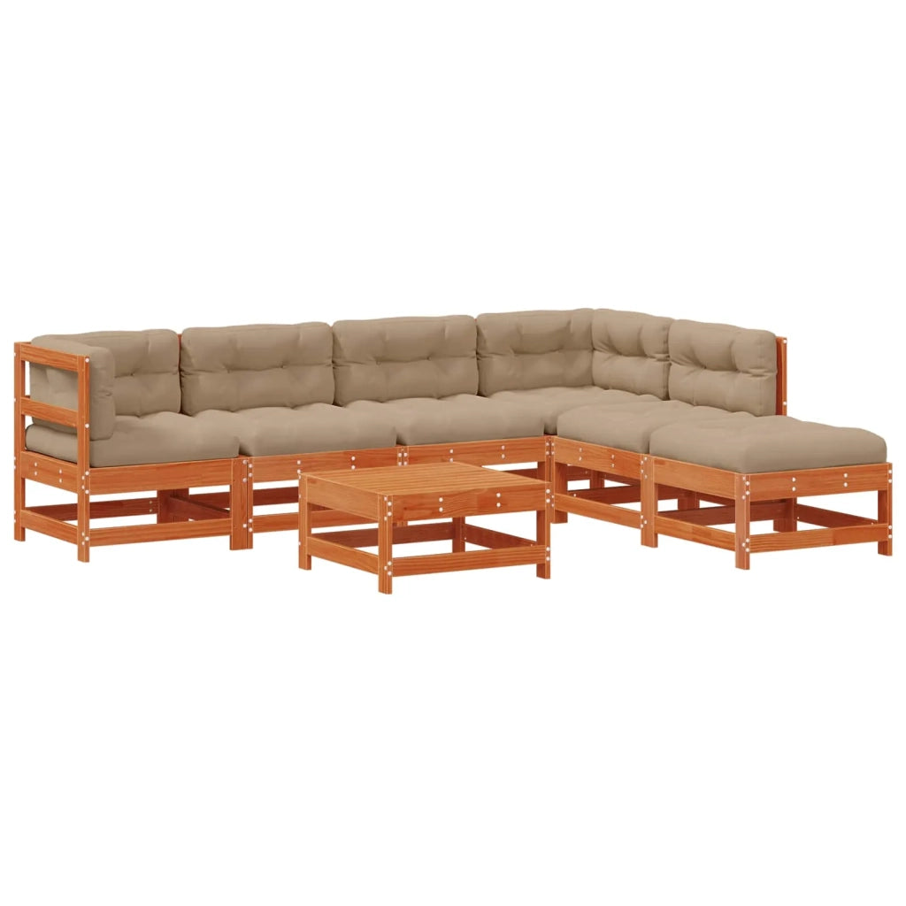 Set Lounge da Giardino 7 pcs Marrone Cerato
