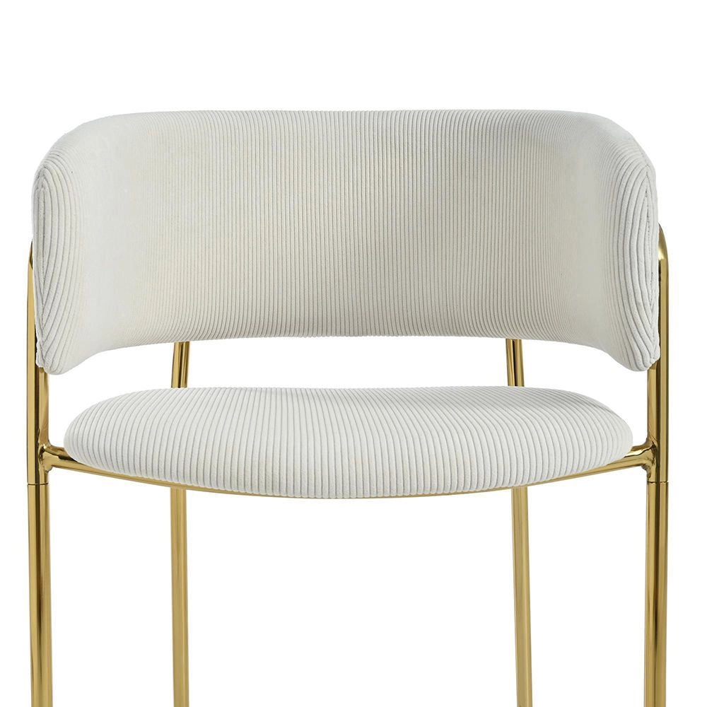 4 sedie moderne - Xylo - Piedi inclinati regolabili tessuto in velluto costato beige