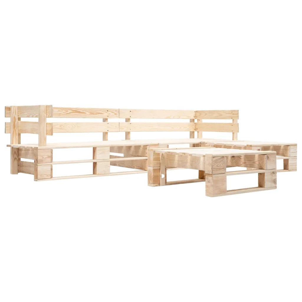 Set Divani da Giardino con Pallet 4 pz Naturale in Legnocod mxl 119262
