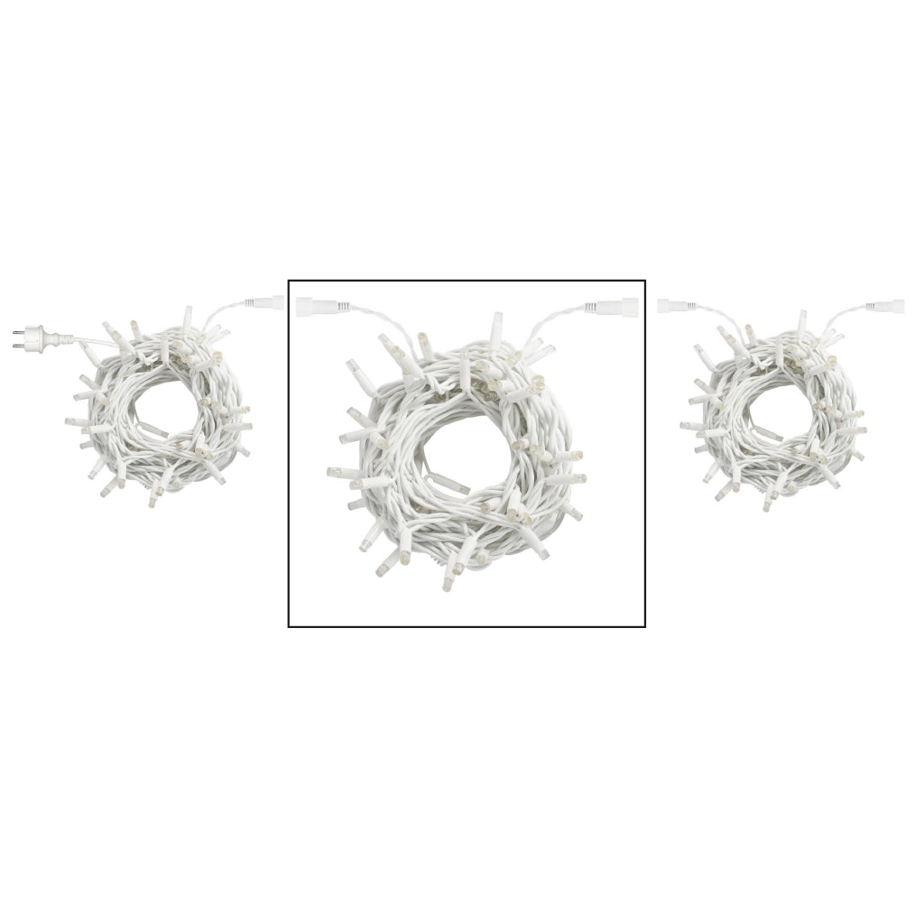 CATENA LUMINOSA PROFESSIONALE CIELO STELLATO 100 LED CAVO BIANCO 10M PROLUNGABILE - LUCE CALDA FISSA E CALDA FLASH INTERMITTENTE PER ESTERNI E INTERNI