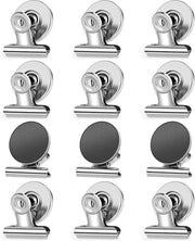 Pacco da 12 clip magnetica, magneti per lavagna per lavagne magnetiche, clip magnetica per frigorifero con adesivi abrasione-resistenti, clip metallica magnetica, clip magnetica forte per foto, borse, attività DIY - argento