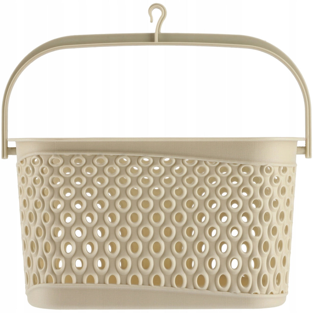 Cestino rettangolare sospeso KADAX per mollette e clip, beige