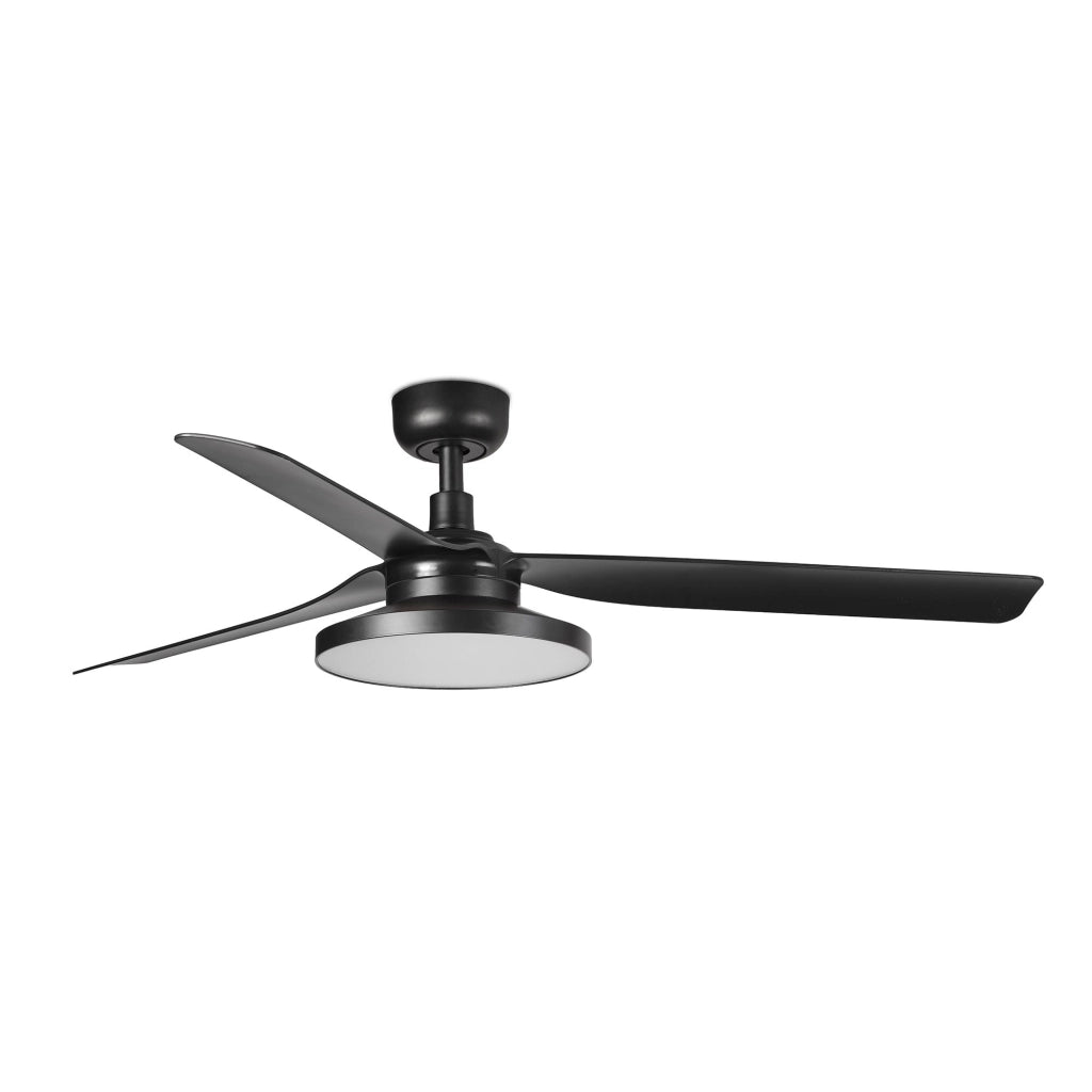 FARO Ventilatore da soffitto PUNT TAK M Ø1300 3 pale nero opaco acciaio 4000K Tuya Codice FARO-33815WT2C