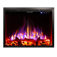 Camino Elettrico da Incasso 50,8x64,6x19,5 cm Effetto Fiamma 1500W Thomas Nero