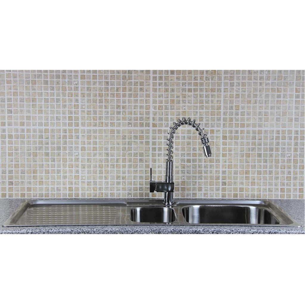 Lavandino da Cucina in Acciaio Inossidabile 105cm x 50cm con Rubinetto Rainbow