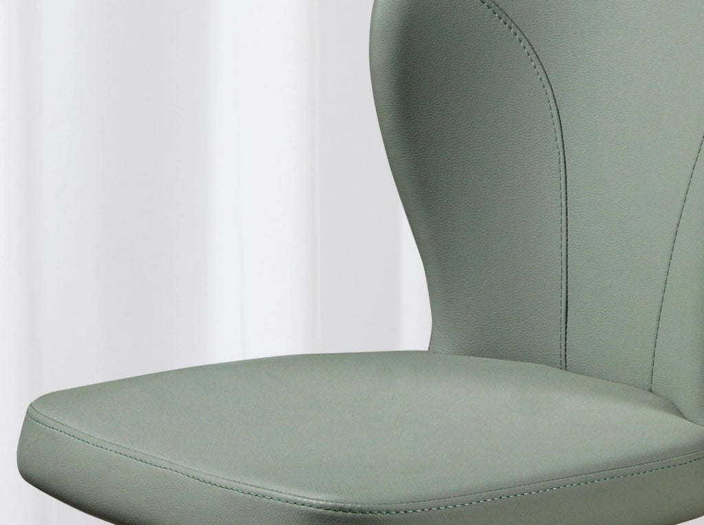Sedia girevole in similpelle verde chiaro