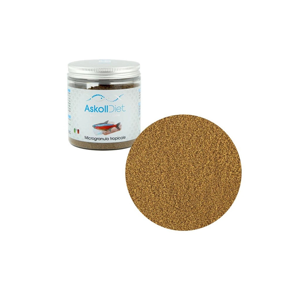 Askoll Diet Microgranulo Tropicale - Alimento completo per tutti i pesci tropicali ornamentali di acqua dolce e marina Formato: 250 ml